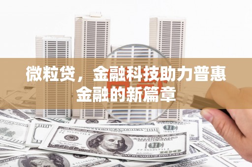 沙坪坝微粒贷，金融科技助力普惠金融的新篇章