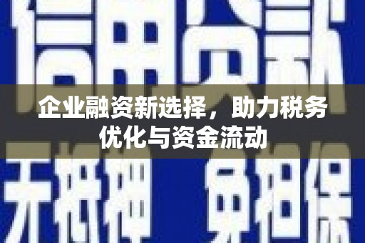 沙坪坝企业融资新选择，助力税务优化与资金流动