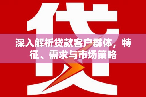 沙坪坝深入解析贷款客户群体，特征、需求与市场策略