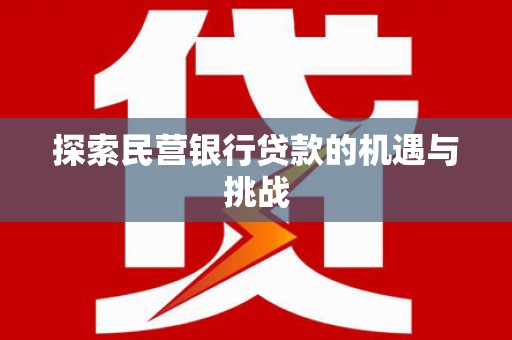 沙坪坝探索民营银行贷款的机遇与挑战