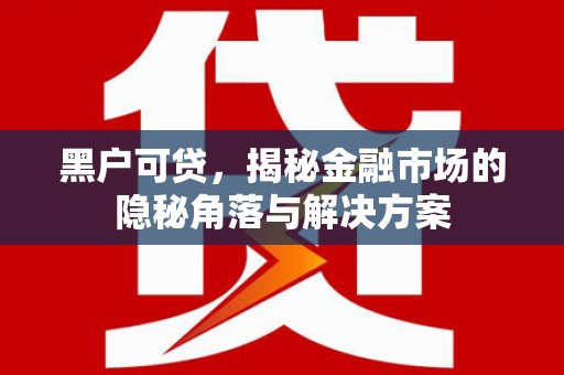 沙坪坝黑户可贷，揭秘金融市场的隐秘角落与解决方案