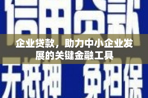沙坪坝企业贷款，助力中小企业发展的关键金融工具