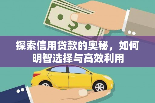沙坪坝探索信用贷款的奥秘，如何明智选择与高效利用