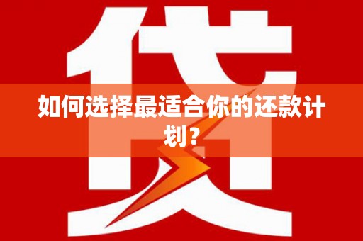 沙坪坝如何选择最适合你的还款计划？