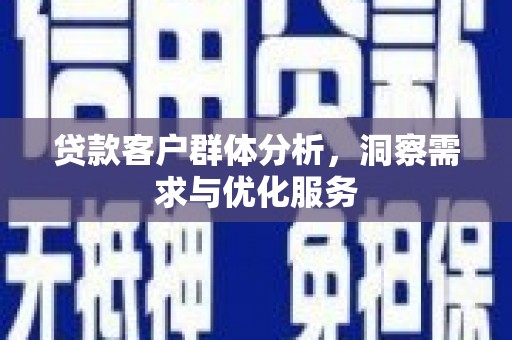 沙坪坝贷款客户群体分析，洞察需求与优化服务